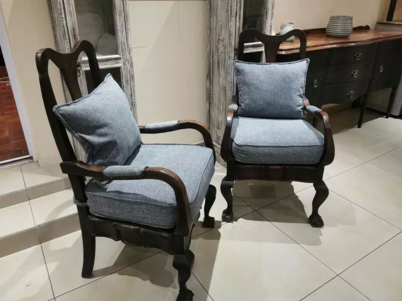 Occasional Arm Chairs x 2 Was Just Re Upholstered and Looks ALMOST NEW !!!